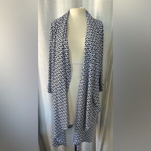 NWT, Melissa McCarthy Seven7 Women's Tunic Cardigan Duster 1X Black White